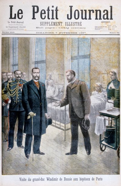 Grão-Duque Vladimir da Rússia visitando um hospital de Paris, 1897 de Henri Meyer