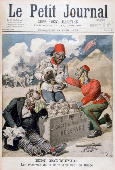 No Egito: as reservas da dívida subindo em fumaça, 1896 de Henri Meyer