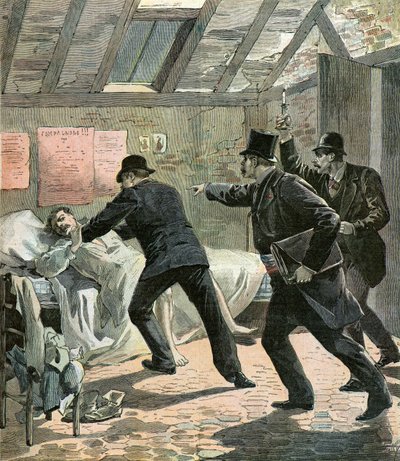 A polícia de Paris prende um anarquista de Henri Meyer