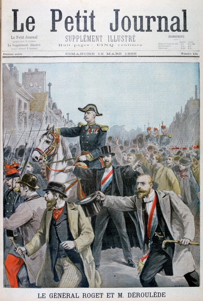 Paul Déroulède agarrando o freio do General Rogets, Paris, 1899 de Henri Meyer