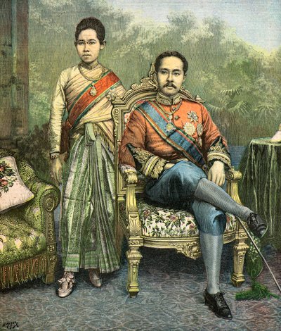 Retrato do Rei Rama 5 e da Rainha Savang Vadhana de Henri Meyer