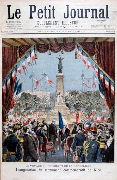 Presidente Faure na cerimônia de inauguração de um monumento em Nice, 1896 de Henri Meyer