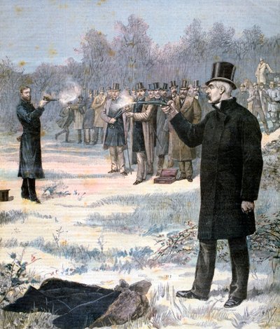 O duelo entre Paul Deroulede e Georges Clemenceau, 1893 de Henri Meyer