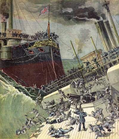 O navio inglês HMS Camperdown de Henri Meyer