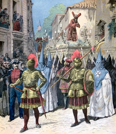 A procissão da Sexta-feira Santa, Semana Santa, Sevilha, 1891 de Henri Meyer