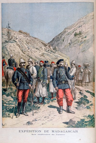 Uniformes da força expedicionária francesa em Madagascar, 1895 de Henri Meyer