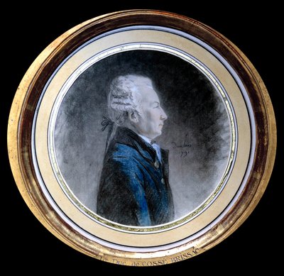 Retrato de Louis Hercule Timoleon de Cosse (Cosse-Brissac) (1734-1792), Duque de Brissac Ele é o grande cestaria da França e o governador de Paris na época da Revolução Francesa. Aquarela atribuída a Henri Pierre Danloux (1753-1809). 1791 de Henri Pierre (attr. to) Danloux