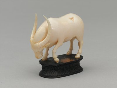 Bispo negro, peça de xadrez, Índia, 1820 por volta de de Henri Pille