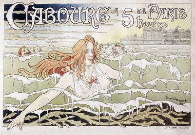 Cabourg à 5 h de Paris - Cartaz publicitário da Privat Livemont de Henri Henri Antoine Théodore Livemont