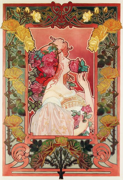 O perfume de uma rosa, c.1890 (óleo sobre tela) de Henri Henri Antoine Théodore Livemont