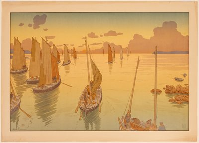 Aspectos da natureza, n.º 11: Pôr do sol de Henri Rivière