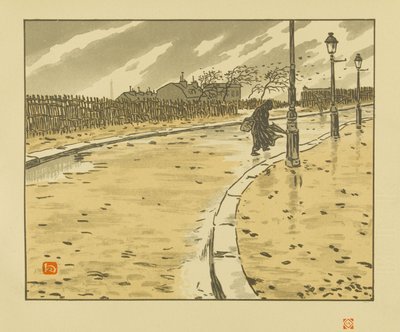 Da Rua Lamark [As trinta e seis vistas da Torre Eiffel] de Henri Rivière
