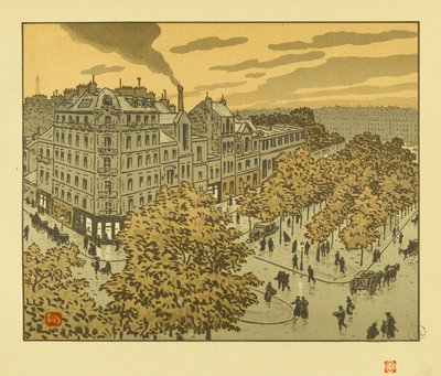 Do boulevard de Clichy [As trinta e seis vistas da Torre Eiffel] de Henri Rivière