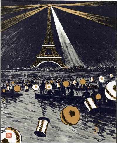 Festas no Sena, 14 de Julho (Das Trinta e Seis Vistas da Torre Eiffel) de Henri Rivière