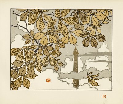 Frontispício [As trinta e seis vistas da Torre Eiffel] de Henri Rivière