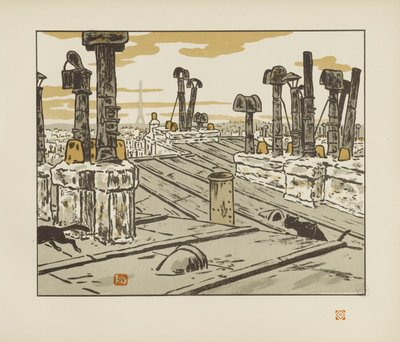 Nos telhados [As trinta e seis vistas da Torre Eiffel] de Henri Rivière
