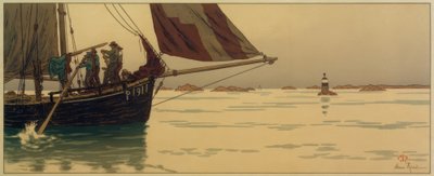 Em um mar calmo de Henri Rivière