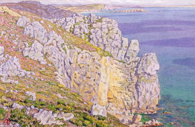 Morgat, Cliffs at Port Haor (aquarela sobre papel) de Henri Rivière