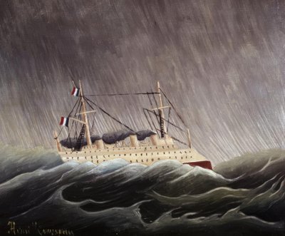 Barco na tempestade. Artista: HENRI ROUSSEAU. Museu: MUSEES NATIONAUX PARIS FRANCIA de Henri Rousseau