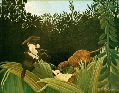 Escoteiros atacados por um tigre de Henri Rousseau
