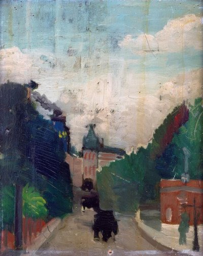 Esboço, vista do Palais du Métropolitain de Henri Rousseau