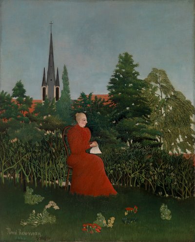 Retrato de uma Mulher numa Paisagem de Henri Rousseau