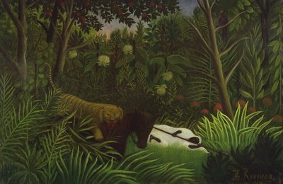 Tigre atacando um cavalo e um negro adormecido de Henri Rousseau