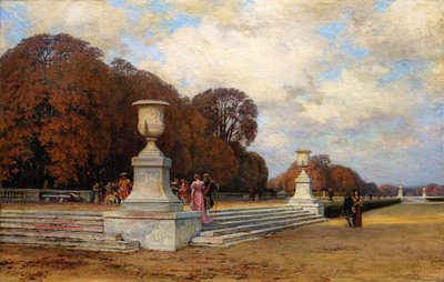Os degraus de mármore rosa em Versalhes, 1899. de Henri Zuber