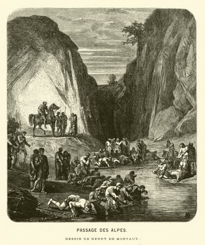Atravessar os Alpes (gravação) de Henri de (after) Montaut