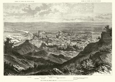 Roma vista do monte Caeliano no tempo de Júlio César (gravura) de Henri de (after) Montaut