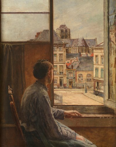 Teniersplace em Antuérpia (óleo sobre tela) de Henri de Braekeleer