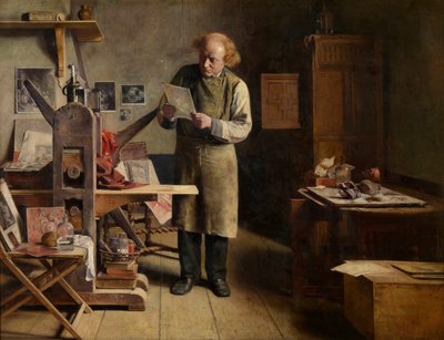 A Impressora de placas (óleo sobre tela) de Henri de Braekeleer