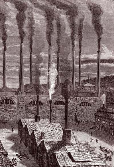 Fábrica de armas Bigs em Goldspring, perto de Nova Iorque de Henri de Montaut