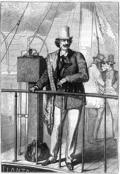 Ilustração do livro "From the Earth to the Moon" de Jules Verne, edição Hetzel de Henri de Montaut