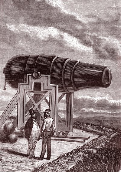 O canhão gigante Columbiad Rodmar de Henri de Montaut