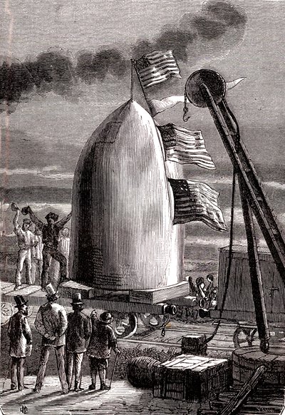 O projétil do canhão gigante chegou a Stone