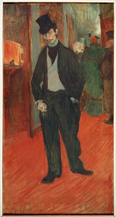 O Dr. Gabriel Tapie de Celeyran num corredor de teatro de Henri de Toulouse-Lautrec