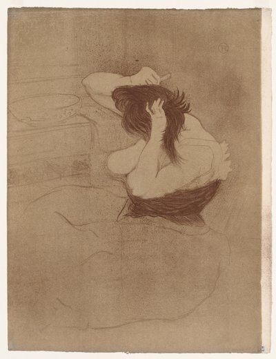 Elles: Mulher penteando o cabelo de Henri de Toulouse-Lautrec