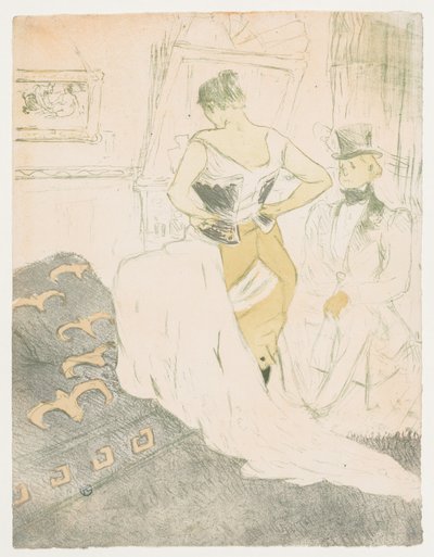 Elles: Mulher em um espartilho de Henri de Toulouse-Lautrec