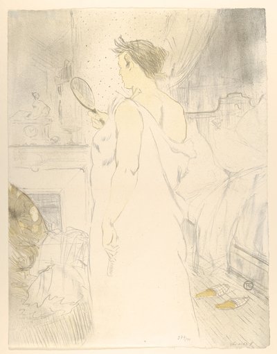 Olhando-se ao espelho, de "Elles" de Henri de Toulouse-Lautrec
