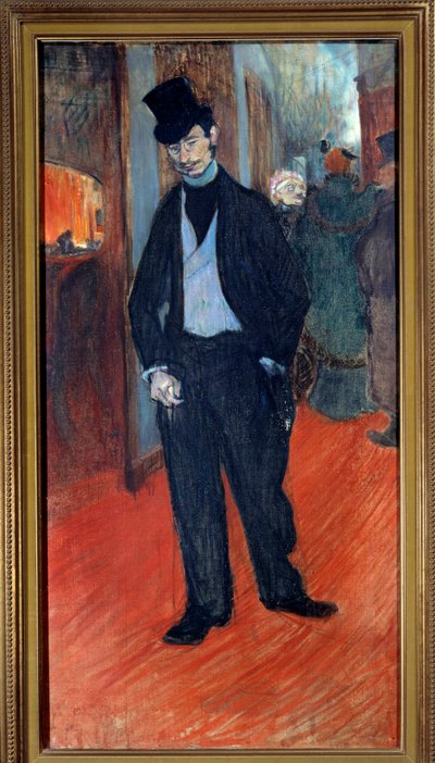 Retrato do Doutor Gabriel Tapie de Celeyran (1869-1930) nos bastidores de um teatro Pintura de Henri de Toulouse Lautrec (1864-1901) 1894 Sol. 1,1x0,56 m Albi, musee Toulouse Lautrec - Retrato completo do Dr. Gabriel Tapie de Celeyran (1869-1930) de Henri de Toulouse Lautrec