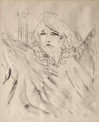 Retratos de Atores e Atrizes: Treze Litografias: Sarah Bernhardt de Henri de Toulouse-Lautrec