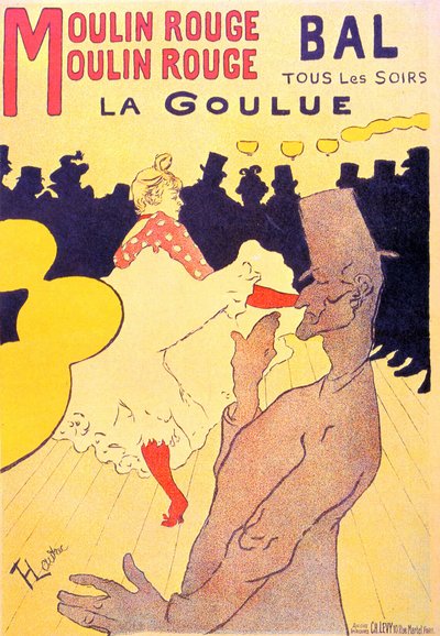 Cartaz para a exposição "La Goulue" no Moulin Rouge, Paris 1891 (litografia) de Henri de Toulouse Lautrec