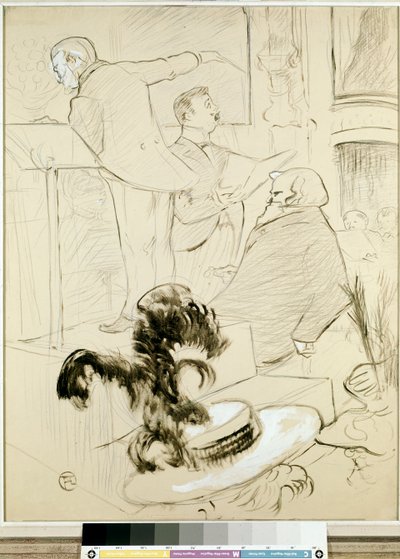 Os grandes concertos da Ópera: Ambroise Thomas testemunhou um ensaio de Francesca da Rimini, c.1896 (tinta da china com pincel, lápis, guache branco e carvão sobre papel, de Henri de Toulouse Lautrec