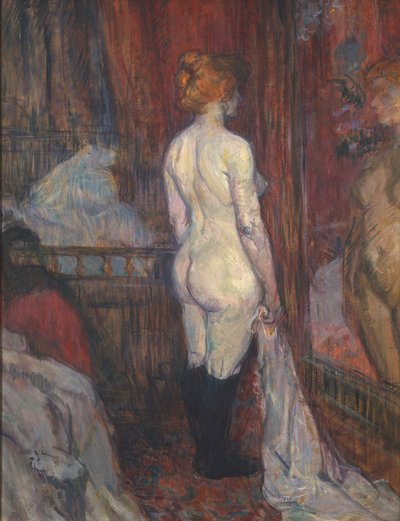 Mulher diante de um espelho de Henri de Toulouse Lautrec