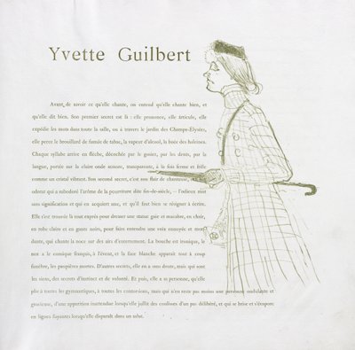 Série Yvette Guilbert-French: No. 1 de Henri de Toulouse-Lautrec
