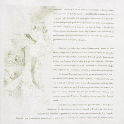 Série Yvette Guilbert-French: No. 6 de Henri de Toulouse-Lautrec