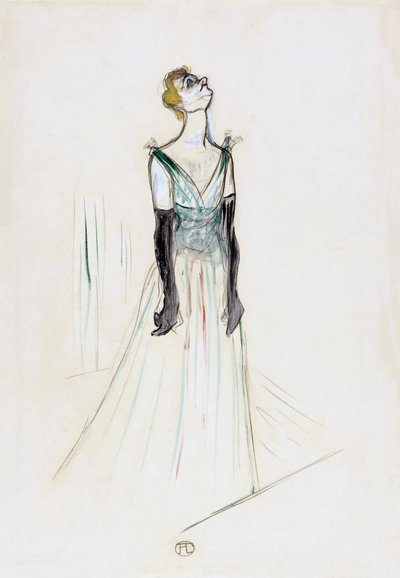 Yvette Guilbert. Retrato. de Henri de Toulouse Lautrec