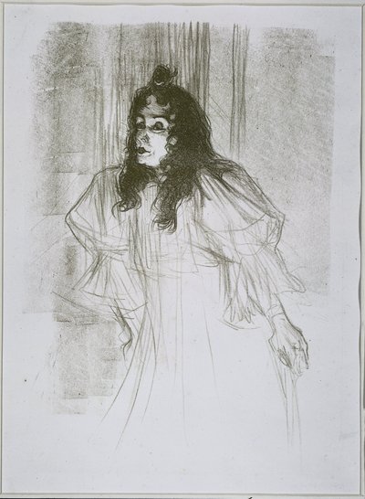 Retrato de May Belfort (May Egan) com duas figuras e um piano Miss May Belfort (título original) de Henri de Toulouse Lautrec (signed by artist)