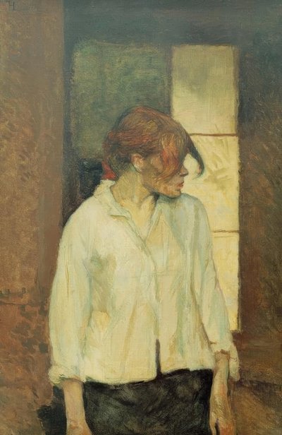 Em Montrouge - Rosa Vermelha de Henri de Toulouse Lautrec